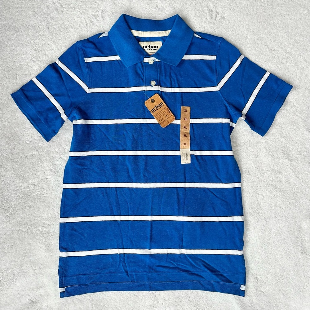 NWT Urban Pipeline Kids Blue Striped Polo